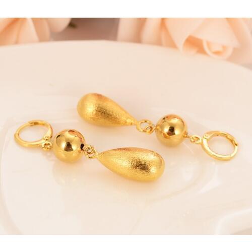 Lovely waterdrop Earrings Gold Color Africa Dubai diy charms Jewelry Women girls wedding bridal party Earrings Christmas gifts