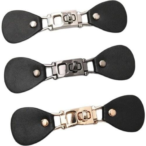 2 Pairs/lot Faux Leather Metal Fasten Buttons Belt Buckle Buttons for Overcoat Fur Coat Bags Decoration Diy Sewing Accessories