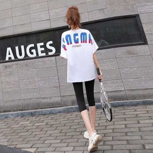 Plus Size L-4XL Sports Sets Women Gym Clothing Sportswear 2PCS Fitness Suits Loose Shirts&Leggings Yoga Trainning Tracksuits