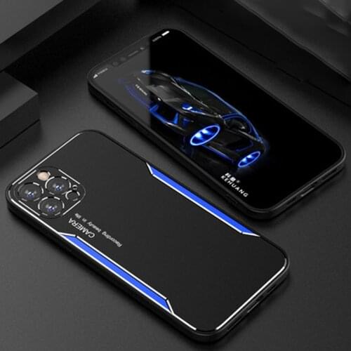 Luxury Matte Aluminum Metal Back Case for iPhone 11 12 Pro Max Mini iPhone 7 8 X XS XR SE 2020 Shockproof Hard Phone Cover Coque