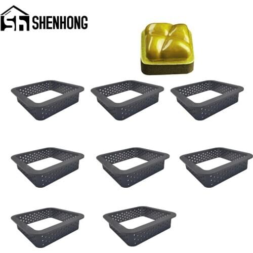 SHENHONG Cake Ring Set Plastic Perforated Square Shape Egg Tart French Dessert Mould Fruit Cookies Pastry Kitchen Baking Molds