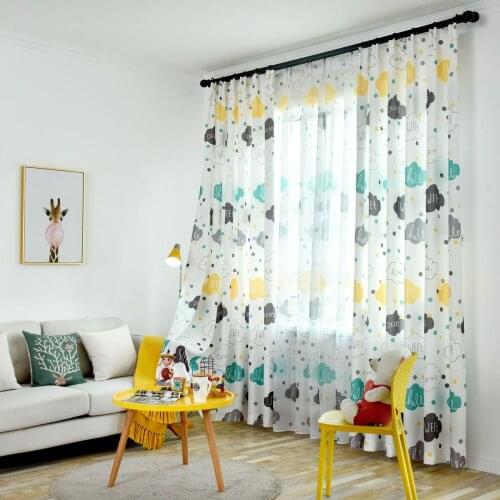 Children Printing Blackout Curtains Elegant Cartoon Kawaii Lovely Clouds Decor For Girl Home Parlou Bedroom LivingRoom
