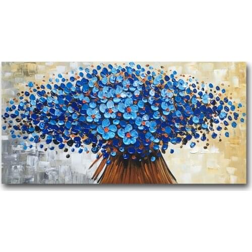 Textured 3D Oil Paintings Canvas Wall Art Painted by Hand Canvas Paintings Flowers Art for Living Room Wall Décor Muzagroo Art
