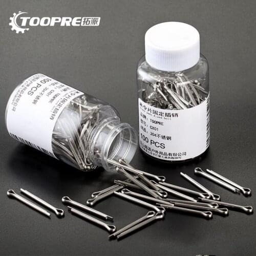 TOOPRE Mountain Bike 100 Pcs Disc Brake Pads Lock Pins Iamok Stainless Steel Split Pin Pad Bolt Bicycle Parts
