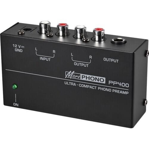 Ultra-Compact Phono Preamp Preamplifier With Rca 1/4Inch Trs Interfaces Preamplificador Phono Preamp(Eu Plug)