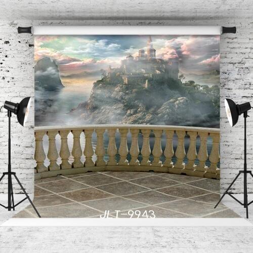 Railing Outlet Mountains Photographic Background for Child Baby Shower New Born Portrait Customized Vinyl Backdrop Photocall