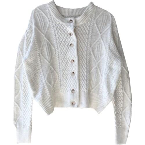 IHOBBY Spring New Hemp Knitting Cardigan Sweater Korean Fashion Women Twist Sweet Loose Fitting Knitted Cardigans