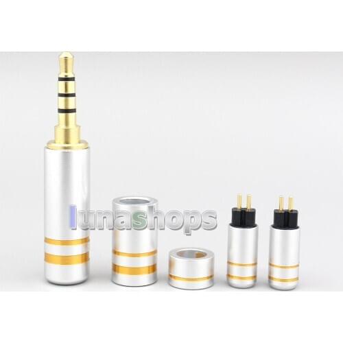 LN007069 High Quality Aluminum Housing 3.5mm 2.5mm 4.4mm + Splitter + Slider + 0.78mm Pins Kits Male Custom DIY Adapter Plugs