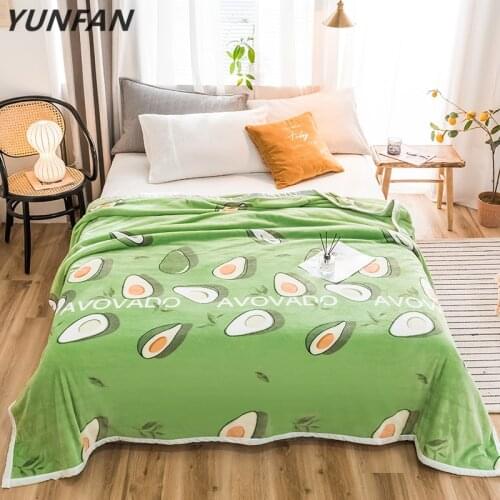 Green blankets fashion quilt twin full queen king boys girls blankets Throw Flannel blanket on Bed/car/sofa fruit rugs bedding