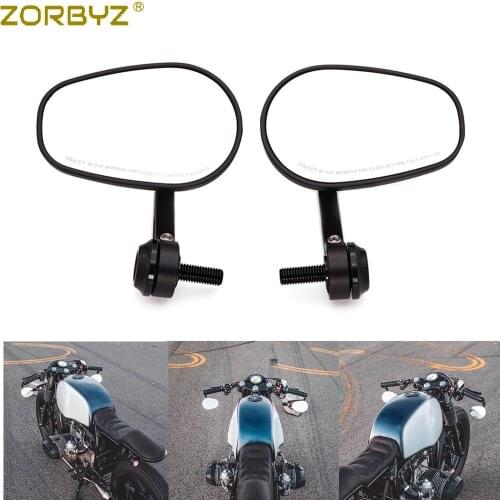 ZORBYZ Motorcycle Black CNC Handlebar end Oval Side Mirror With M12 Bolt For BMW R nineT HP4 S1000R S1000 RR