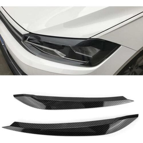 1 pair Car-styling Headlight Headlamp Eyelids Eyebrows Trims Sticker Replacement for VW Polo MK6 AW Standard 2018-2021