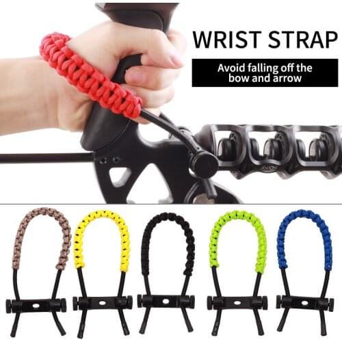 For Compound Recurve Bow Shooting Archery Accessories 1pc Bow Wrist Sling Protector Cord Rope Strap Adjustable Braided Bow Sling