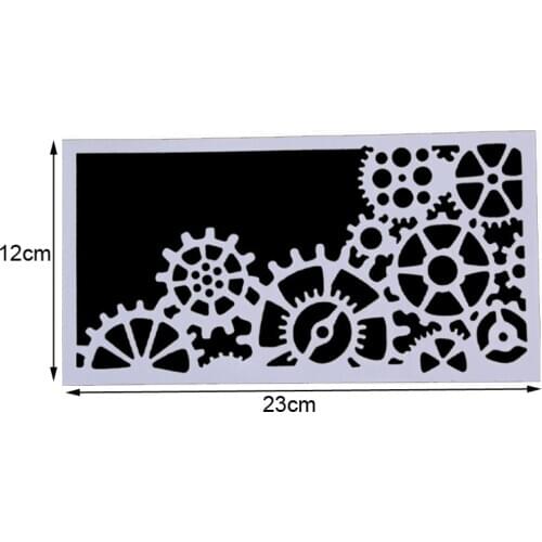 1pc Stencils Bullet Journal Gear Mold Accessory Decoration Template DIY Scrapbook Diary Doodle Gear Pattern Painting Template