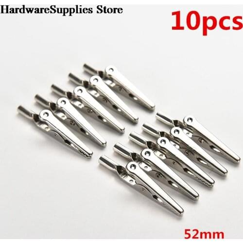10Pcs/Lot Test Clips Stainless Steel Alligator Crocodile Cable Lead Screw Fixing Use In Stereo Applications 52MM 48MM 45MM 28MM