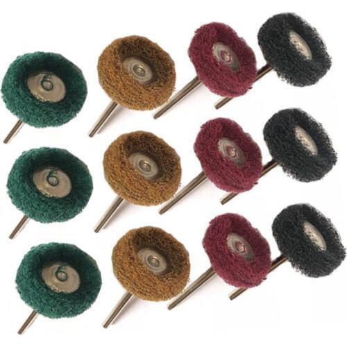 12pcs Electric Dremel Dill Grinding Accessories Abrasive Wheel Nylon Fiber Engraving Sanding Head Buffing Polishing Wheel