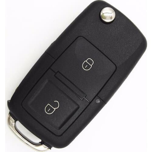 2 Buttons Replacement Flip Key Shell Square Rubber Head For VW Golf 4 5 6 Passat B5 B6 Polo Bora Touran Remote Case Blank Key