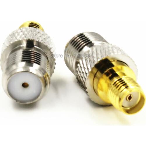 2PCS F Female Jack to SMA Female Jack Center RF Coaxial Adapter Connector