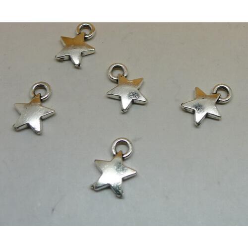 200 Pcs/lot Antique Silver Tiny Star Charms 14x9mm Nickel Free Clestial Charms Crafting Supply