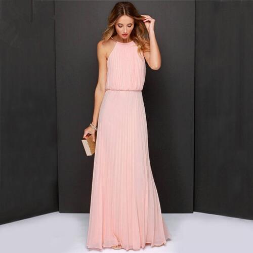 2018 Summer Bohemian Style Maxi Dresses Women Beach Long pleated Dress Casual Loose Chiffon of the shoulder Dress Plus Size