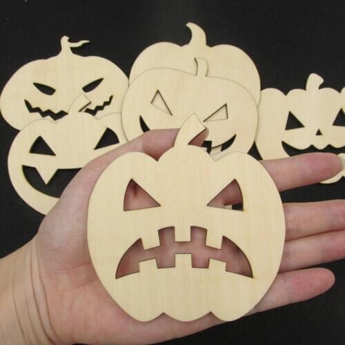 3.5inch Wide Wooden Pumpkin Unfinished Blank Wood Cutouts For Wood DIY Crafts Halloween Painting Embellish or Stain