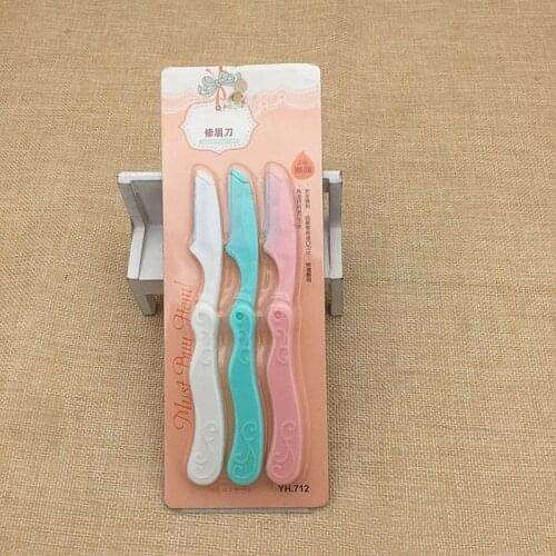 3Pcs/Set Portable Eyebrow Shaper Womens Grooming Shaver Shaping Safe Razor Stainless Steel Cutting Tools Eyebrow Trimmer