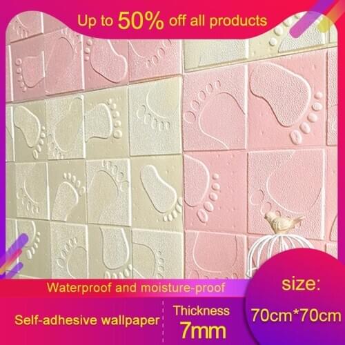 3D Stereo Wall Stickers Cartoon Wallpaper Childrens Room Kindergarten Wall Stickers FootprintsPedal Living Room BedroomStickers