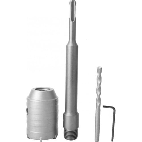 SDS Shank Concrete Cement Stone Drill Wall Hole Saw Drill Bit with 200mm Rod 50mm Wrench Kit Tools