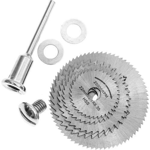 Promotion! 6 Pcs 22-44mm HSS Circular Saw Blade Cutting Discs Set with 2 gaskets for Drill