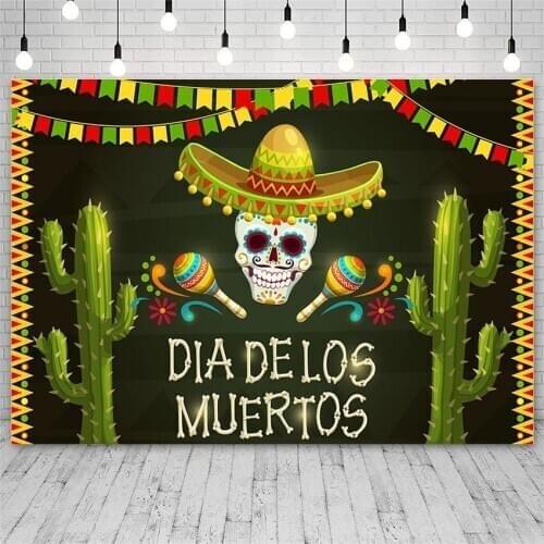 Avezano Backdrop Photography Background Dia DE Los Muertos Mexican Sugar Skull Day of The Dead Dress-up Party Banners Decoration