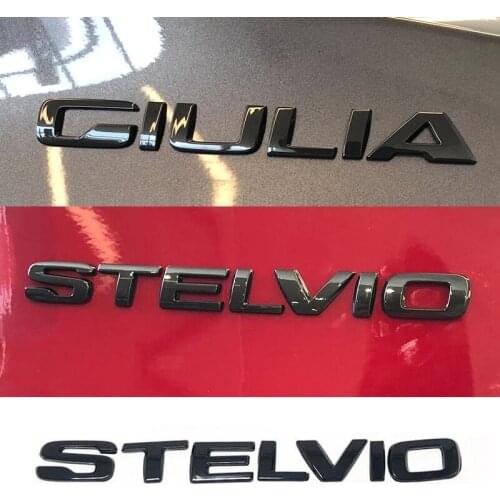 Car metal tail letter decorative sticker For Alfa Romeo Giulia Stelvio Exterior Modification Accessories