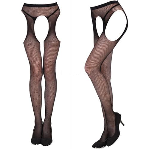 MwOiiOwM Black Fishnet Net Open Crotch Tight Elastic Crotchless Stockings Panty Hose Pantyhose Sexy for Lady Girls SX-001057