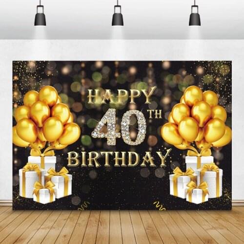 Happy 30 40 50 60 Birthday Party Decro Balloons Gifts Light Bokeh Customized Photo Backdrops Photo Backgrounds For Photo Studio