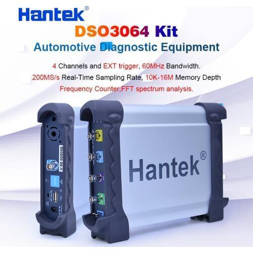 Hantek DSO3064 Automotive Oscilloscope kit for Car Diagnostic 4 channnel USB 2.0 200MS/s 60MHz Frenquency Counter LAN optional