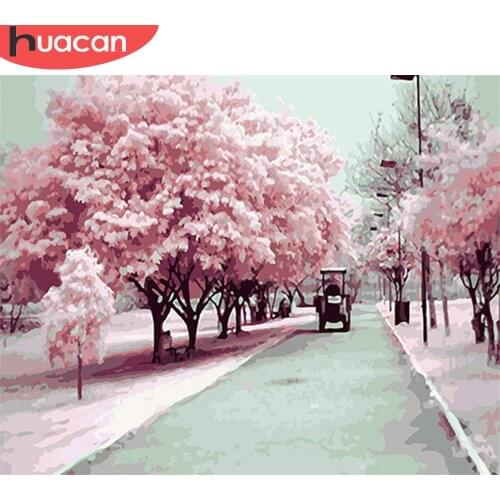 HUACAN Pictures By Number Tree Landscape Kits Home Decor Painting By Number Drawing On Canvas HandPainted Paint Art Gift DIY