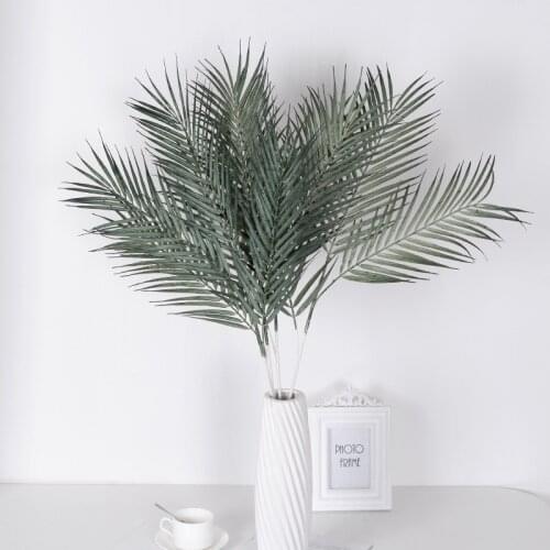 Artificial Palm Leaf Tropical Artificial Plants For Home Living Room Decor Wedding wall Background Decoration Flowers Vase