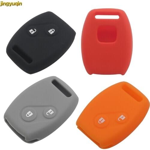 Jingyuqin Remote Car Key Silicone Case Protector for Honda Pilot Accord CR-V CRV Fit Civic Freed StepWGN Key Fob Cover
