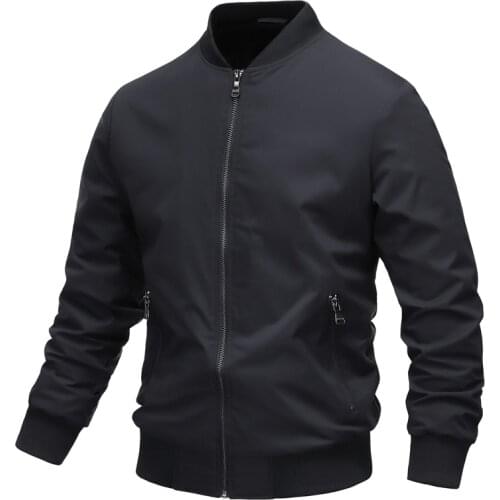 Solid Color Jackets Men Casual Fashion Baseball Jackets Coats Slim Fit Outdoor Windbreaker Outerwear Male High Quality