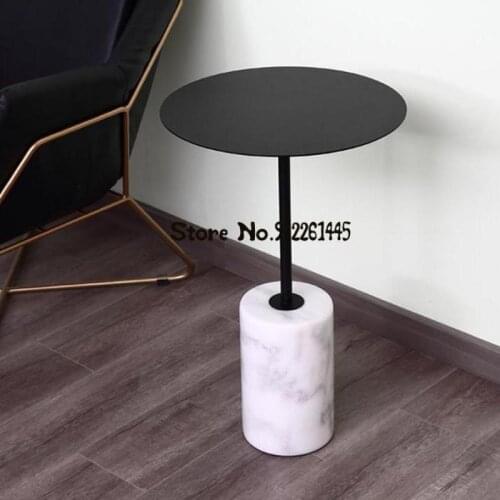 European style marble small side table modern minimalist sofa living room balcony coffee table mini bedside small side table cof