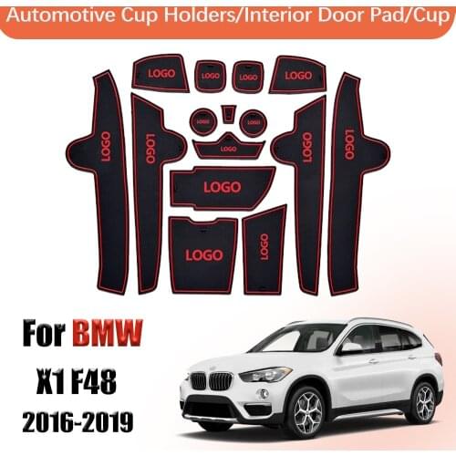 Door groove mat non slip door slot cup mat For BMW X1 F48 2016 2017 2018 2019 accessories rubber cup mat door mat cup