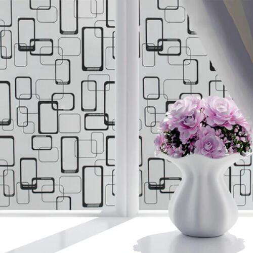 2020 New 3D Geometry patten white color black color PET decorative window film stained glass film drop-shipping windows sticker