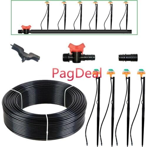 New Garden Sprinkler Kit 360 Degree Rotating Water Spray Misting Irrigation System 16PE Vavles Hole Punch