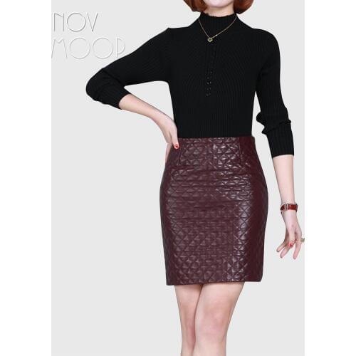 Novmoop Leather Pencil Skirts