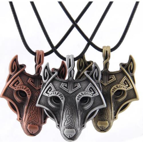 Yage 5Colors 1pcs Norse viking Wolf Head Vikings Pendant Necklace as men christmas gift