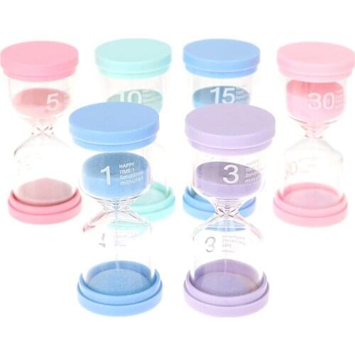 1pc 1/3/5/10/15/30 Minutes Colorful Desktop Sand Hourglass Timer Striking Home Decor Minutes Timers Gift