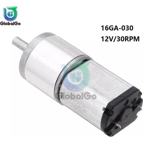 12V 30RPM DC Worm Drive Reduction Gear Motor Low Speed for DIY Gearmotors 16GA-030 Gearmotor 12V