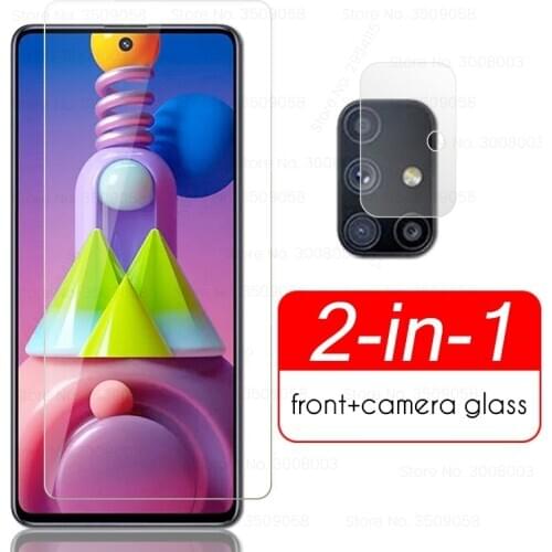 Samung m 51 glass 2-in-1 camera protectors for samsung galaxy m51 2020 sm-m515f/ds 6.7'' phone tremp glass 51m shield steklo