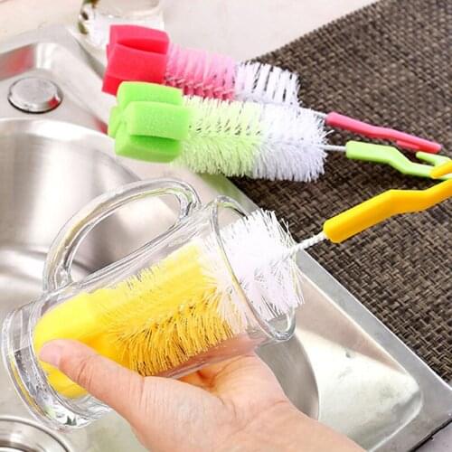 Kitchen Cleaning Brush Long Handle Nylon Brush to Wash Glass Bottle Brush Can Wash Cup Tea Sets Sponge Bottle Cleam