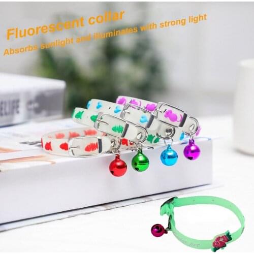 Luminous Collar for Cat Anti-lost Safe Collar Leash with Bell Personalized Night Glowing Neck Ring for Small Cat Dog Pet Supply