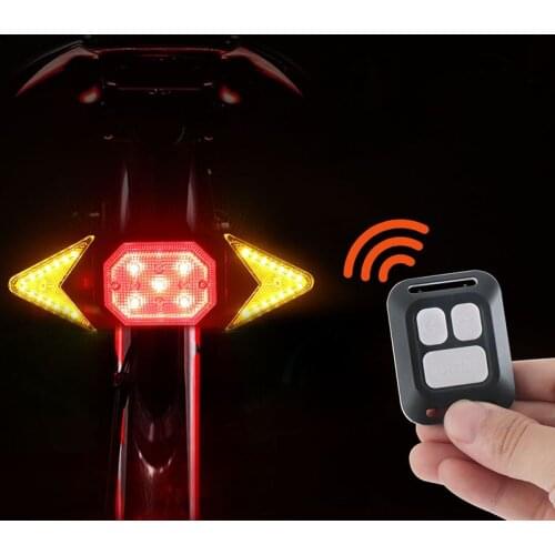 Turn Signals Bicycle Rear Light Wireless Remote Control LED Tail Bike Light USB Rechargeable Taillight MTB Road Bicycle Lantern