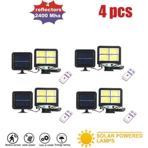 4pcs seperable Outdoor Solar LED Street Light waterproof motion Sensor Human induction Garden Wall Square Highway Road lighting